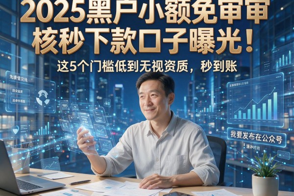 2025黑户小额免审核秒下款口子曝光!这5个门槛低到无视资质,秒到账!