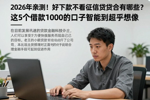 2026年亲测!好下款不看征信的贷款平台有哪些?这5个借款1000的口子智能到超乎想象