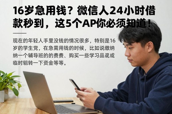 16岁急用钱?微信私人24小时借款秒到,这5个APP你必须知道!