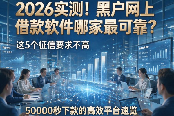 2026实测!黑户网上借款软件哪家最可靠?这5个征信要求不高、50000秒下款的高效平台速览