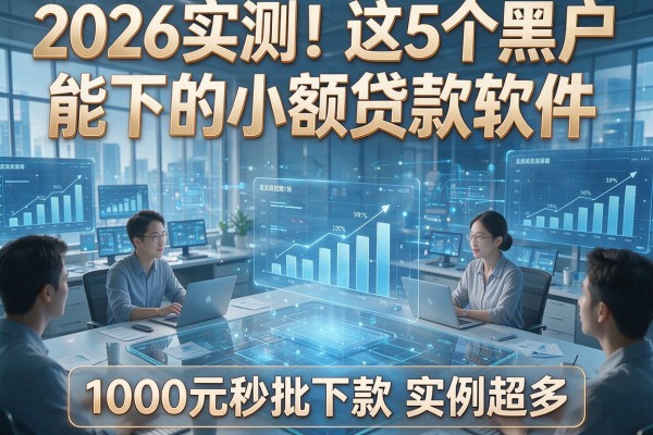 2026实测！这5个黑户能下的小额贷款软件，1000元秒批下款实例超多