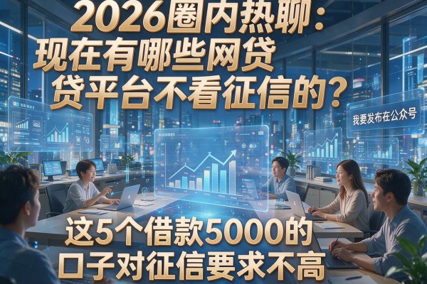2026圈内热聊：现在有哪些网贷平台不看征信的？这5个借款5000的口子对征信要求不高