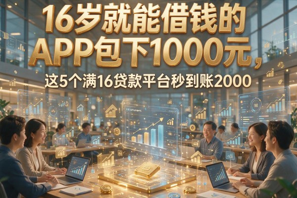 16岁就能借钱的APP包下1000元，这5个满16贷款平台秒到账2000