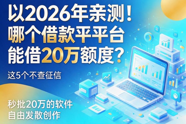 2026年亲测！哪个借款平台能借20万额度？这5个不查征信秒批20万的软件真心安利