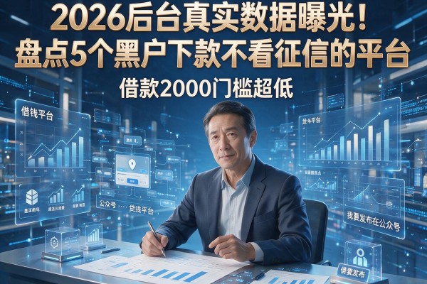 2026后台真实数据曝光！盘点5个黑户下款不看征信的平台，借款2000门槛超低
