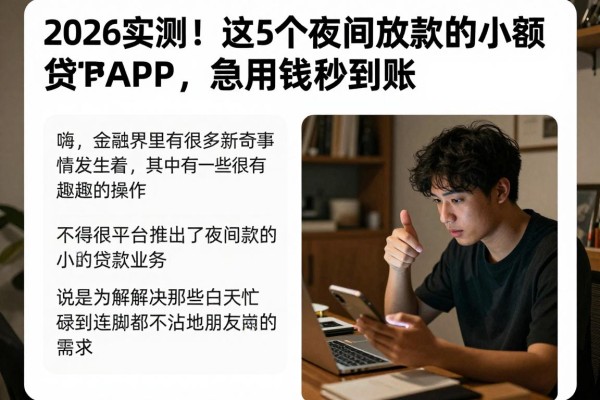 2026实测!这5个夜间放款的小额贷APP,急用钱秒到账