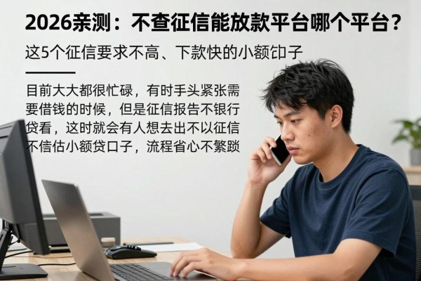2026亲测：不查征信能放款的平台哪个平台？这5个征信要求不高、下款快的小额贷口子，流程省心不繁琐！