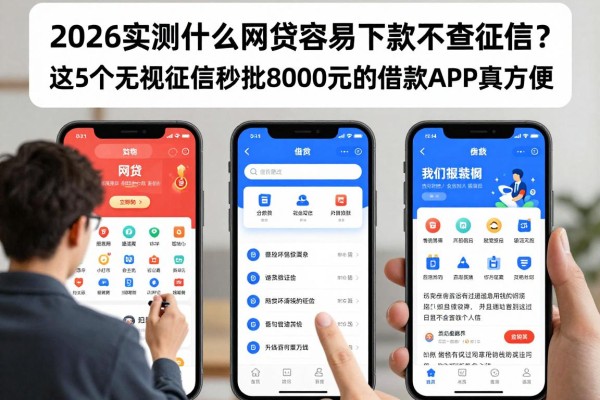 2026实测什么网贷容易下款不查征信?这5个无视征信秒批8000元的借款APP真方便