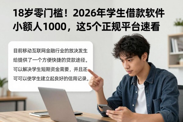18岁零门槛！2026年学生借款软件小额人人1000，这5个正规平台速看