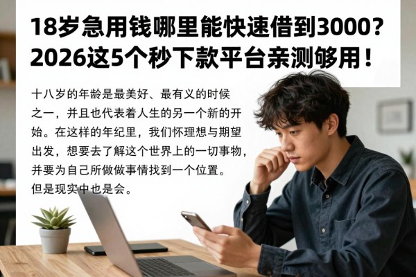 18岁急用钱哪里能快速借到3000?2026这5个秒下款平台亲测够用!
