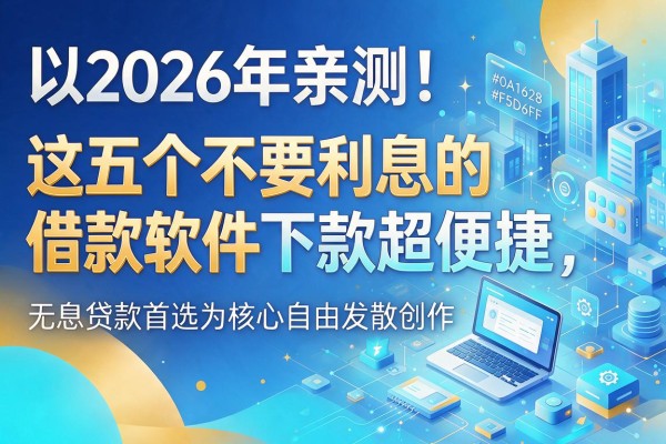 2026年亲测！这五个不要利息的借款软件下款超便捷，无息贷款首选