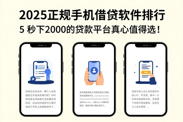 2025正规手机借钱软件排行，这5个秒下2000的贷款平台真心值得选！