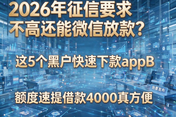 2026年征信要求不高还能微信放款?这5个黑户快速下款appB,额度速提借款4000真方便