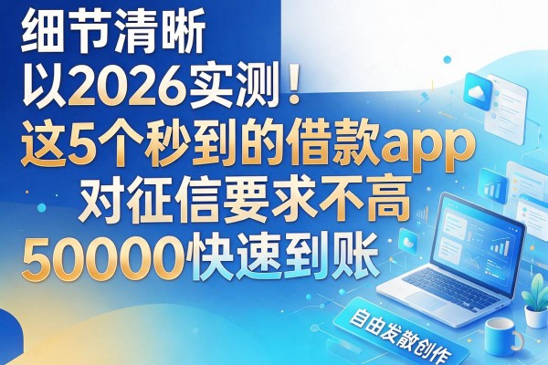2026实测!这5个秒到的借款app对征信要求不高,50000快速到账