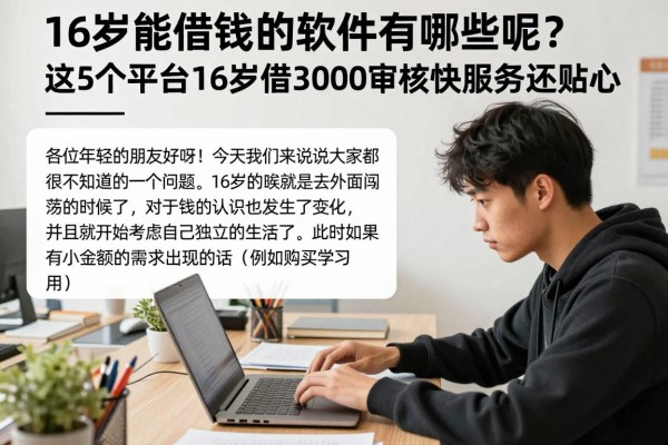 16岁能借钱的软件有哪些呢？这5个平台16岁借3000审核快服务还贴心