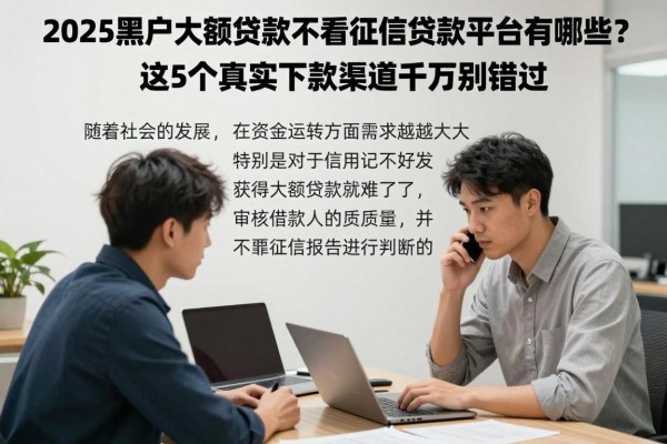 2025黑户大额贷款不看征信贷款平台有哪些?这5个真实下款渠道千万别错过!