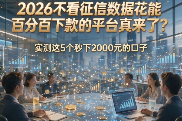 2026不看征信数据花能百分百下款的平台真来了?实测这5个秒下2000元的口子