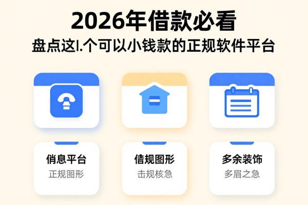 2026年借款必看!盘点这几个可以小额贷款的正规软件平台