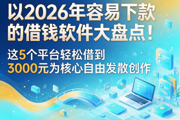2026年容易下款的借钱软件大盘点!这5个平台轻松借到3000元