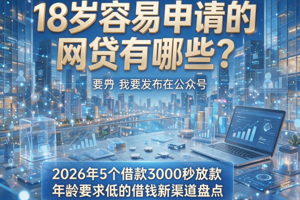 18岁容易申请的网贷有哪些？2026年5个借款3000秒放款、年龄要求低的借钱新渠道盘点