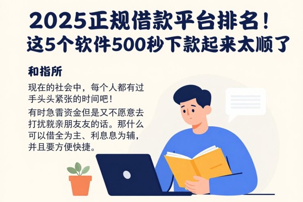 2025正规借款平台排名!这5个软件500秒下款,用起来太顺了