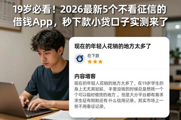 19岁必看!2026最新5个不看征信的借钱App,秒下款小贷口子实测来了