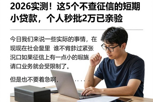 2026实测!这5个不查征信的短期小额贷款,个人秒批2万已亲验