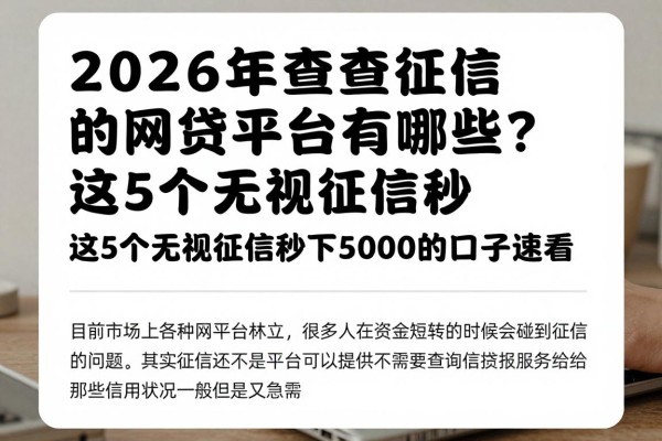 2026年不查征信的网贷平台有哪些?这5个无视征信秒下5000的口子速看!