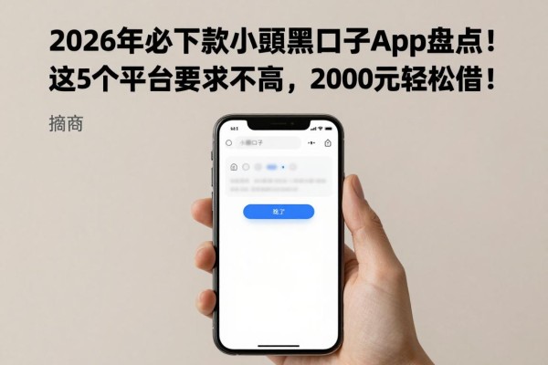 2026年必下款小额黑口子app盘点!这5个平台要求不高,2000元轻松借!