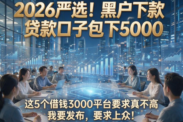 2026严选!黑户下款贷款口子包下5000,这5个借钱3000平台要求真不高