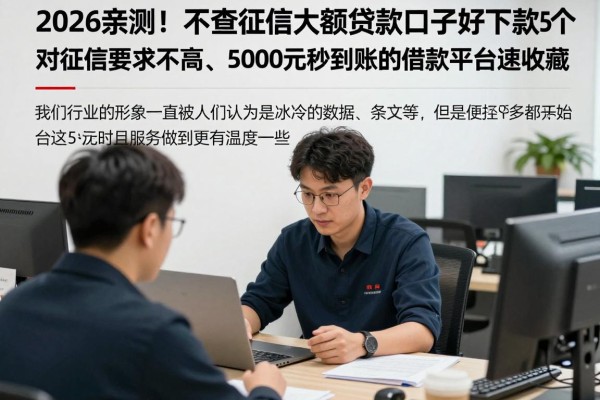 2026亲测!不查征信大额贷款口子好下款,这5个对征信要求不高、5000元秒到账的借款平台速收藏