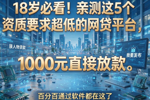 18岁必看！亲测这5个资质要求超低的网贷平台，1000元直接放款，号称百分百通过软件都在这了