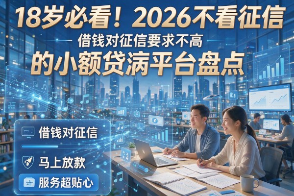 18岁必看！2026不看征信的小额贷款平台盘点，借钱对征信要求不高、马上放款，服务超贴心