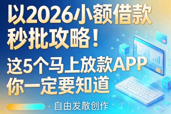 2026小额借款秒批攻略！这5个马上放款APP你一定要知道