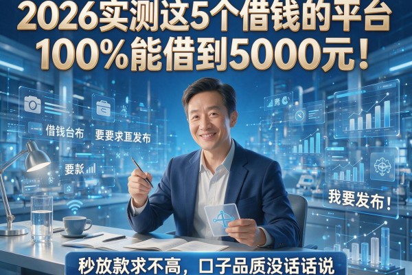 2026实测这5个借钱的平台100%能借到5000元!秒放款要求不高,口子品质没话说