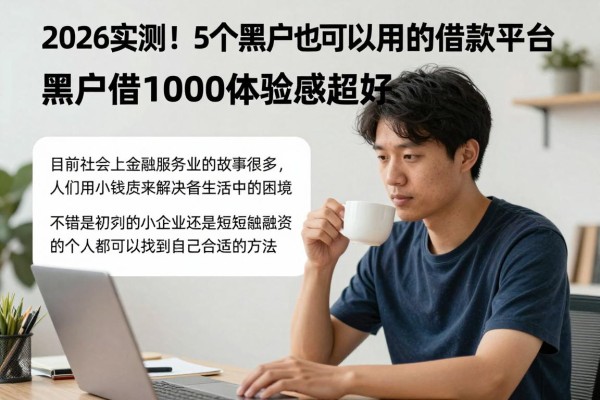 2026实测!5个黑户也可以用的借款平台,黑户借10000体验感超好