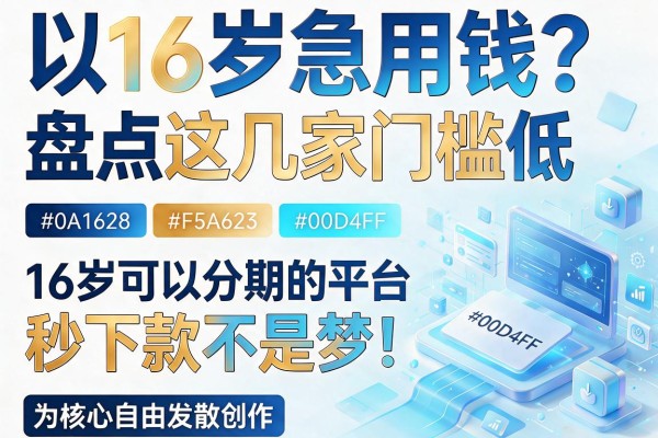 16岁急用钱?盘点这几家门槛低、16岁可以分期的平台,秒下款不是梦!