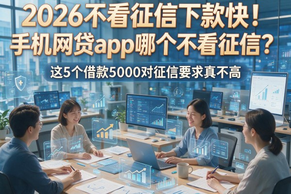 2026不看征信下款快！手机网贷app哪个不看征信？这5个借款5000对征信要求真不高