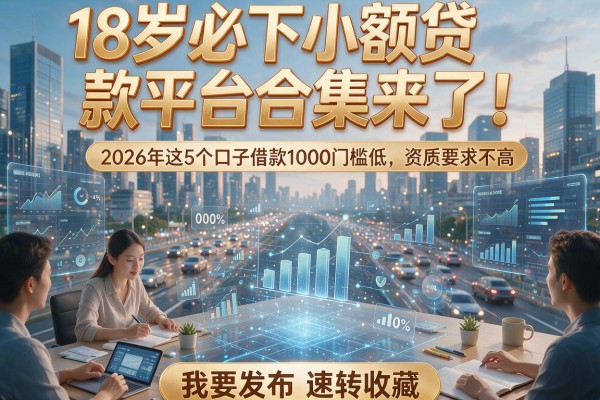 18岁必下小额贷款平台合集来了!2026年这5个口子借款1000门槛低、资质要求不高,速转收藏