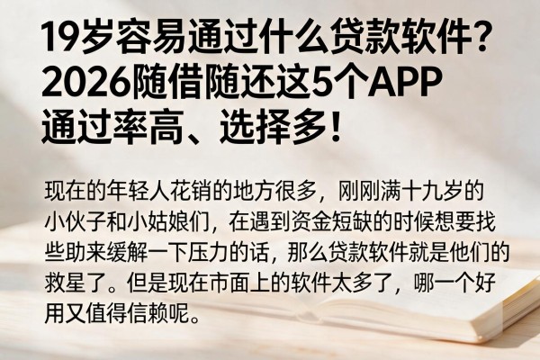 19岁容易通过什么贷款软件?2026随借随还这5个APP通过率高、选择多!