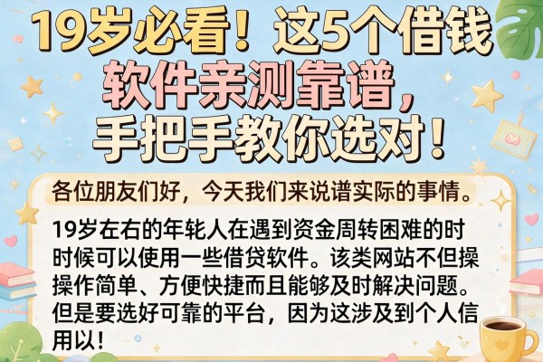 19岁必看！这5个借钱软件亲测靠谱，手把手教你选对