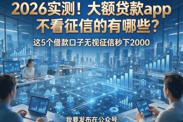 2026实测!大额贷款app不看征信的有哪些?这5个借款口子无视征信秒下2000