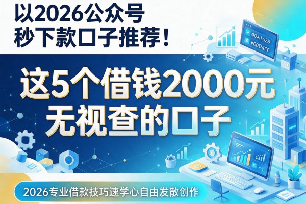 2026公众号秒下款口子推荐!这5个借钱2000元无视查的口子,2026专业借款技巧速学