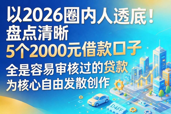 2026圈内人透底!盘点5个2000元借款口子,全是容易审核过的贷款
