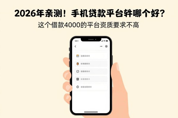 2026年亲测!手机贷款平台软件哪个好?这5个借款4000的平台资质要求不高