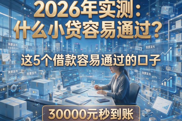 2026年实测:什么小贷容易通过?这5个借款容易通过的口子,30000元秒到账!