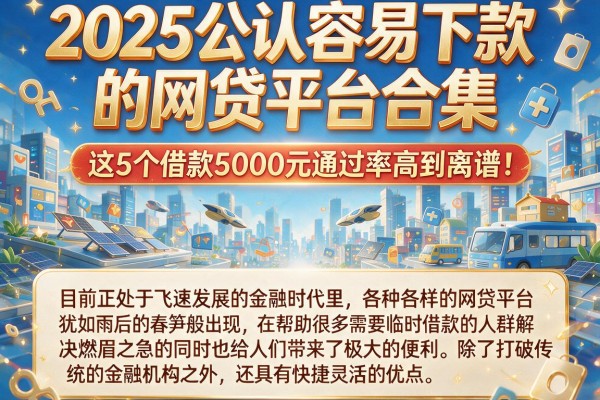 2025公认容易下款的网贷平台合集,这5个借款5000元通过率高到离谱!