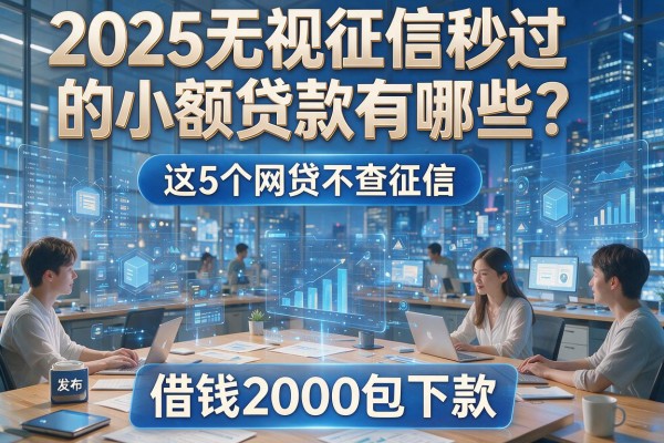 2025无视征信秒过的小额贷款有哪些？这5个网贷不查征信，借钱2000包下款