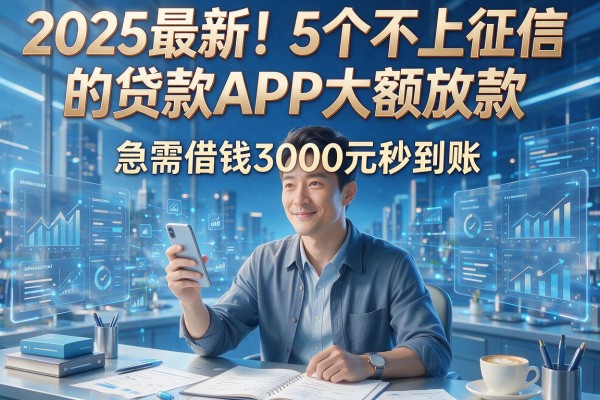 2025最新!5个不上征信的贷款APP大额放款,急需借钱3000元秒到账