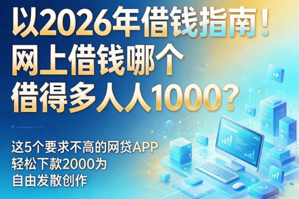 2026年借钱指南！网上借钱哪个借得多人人1000？这5个要求不高的网贷APP轻松下款2000